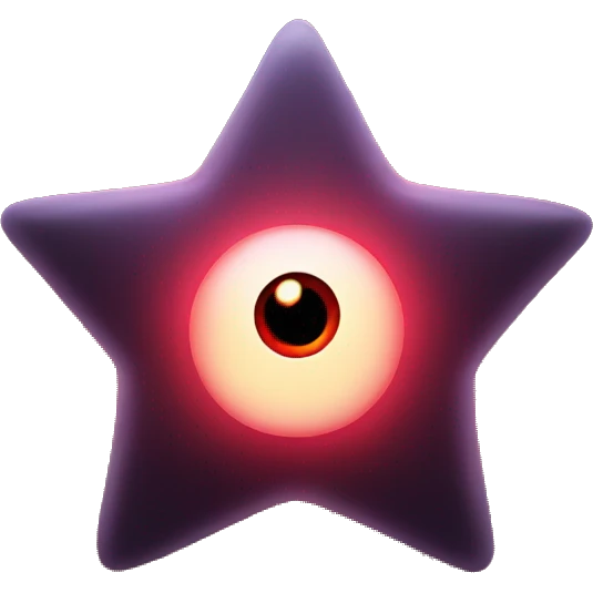 dark red glowing star with eyes emoji