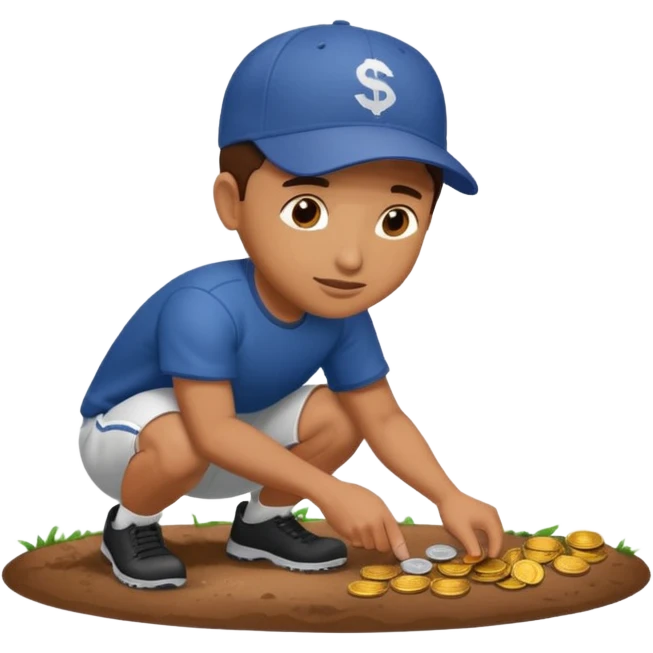 Person picking up pennies from the ground  emoji