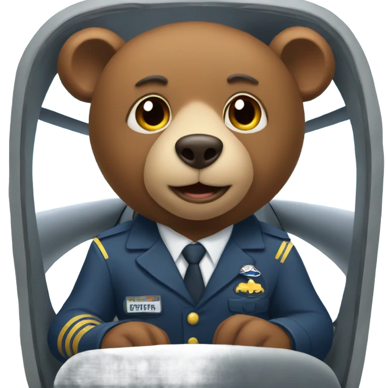 Bear flying a plane emoji