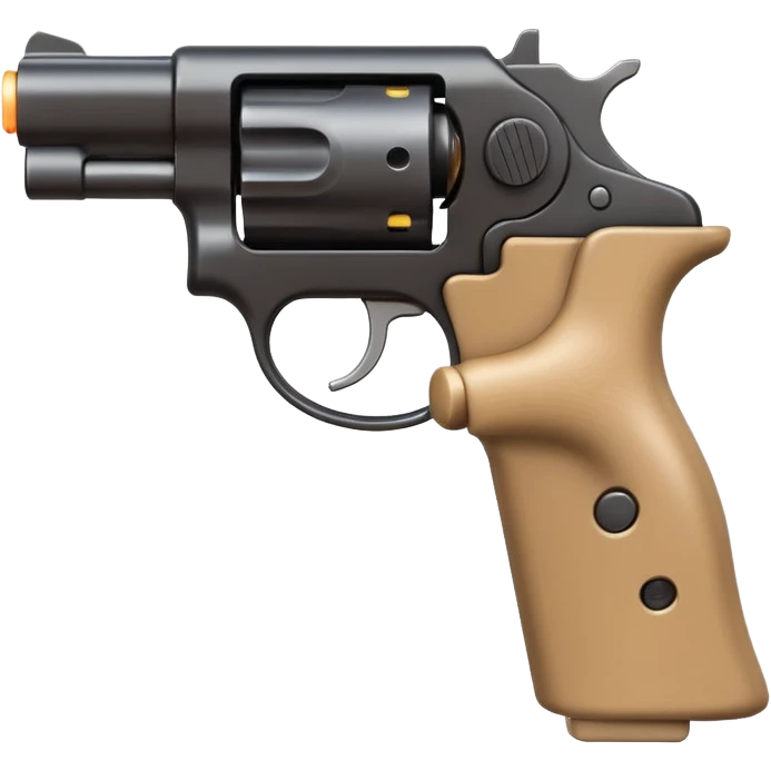 A 3D iOS emoji-style close-up of an index finger pulling a pistol's trigger, showing only the hand and the trigger area inside the trigger guard; stylized, non-realistic toy-pistol look, glossy Apple-style finish, clean white background.
 emoji