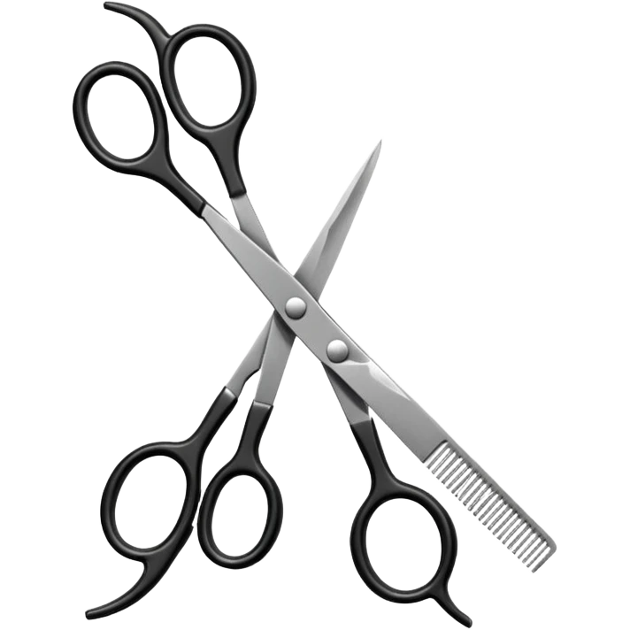 barber shop, scissors, comb. emoji