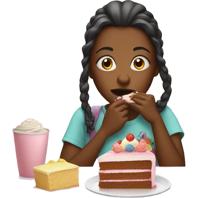 Girls eating cake emoji
