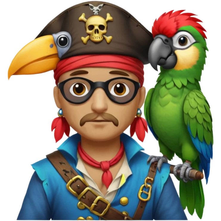 pirate and parrot emoji