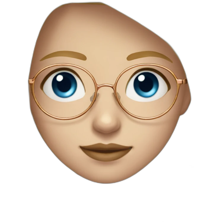 A Russian Girl with Blue eyes, Rosegold glasses and Blond hair emoji