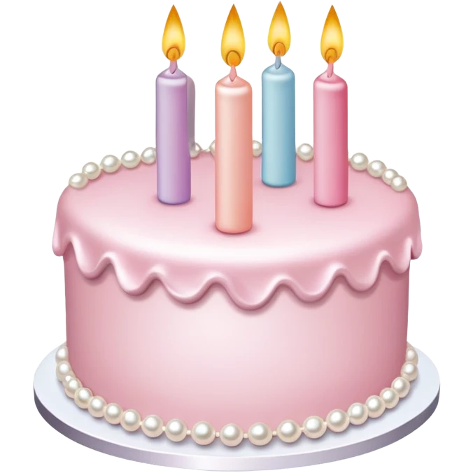 pearl light pink birthday cake with pearl decorations emoji