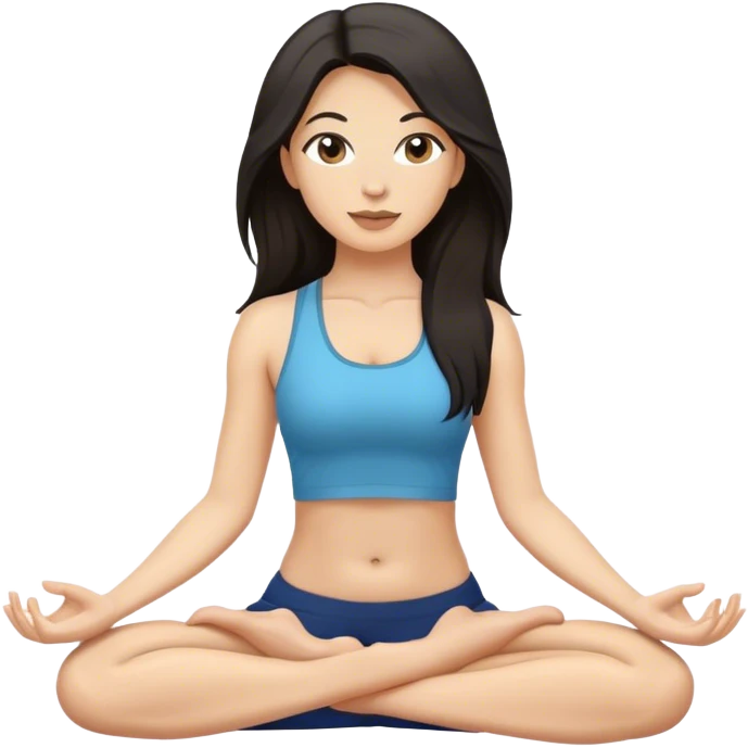 Female yoga teacher, dark long hair emoji