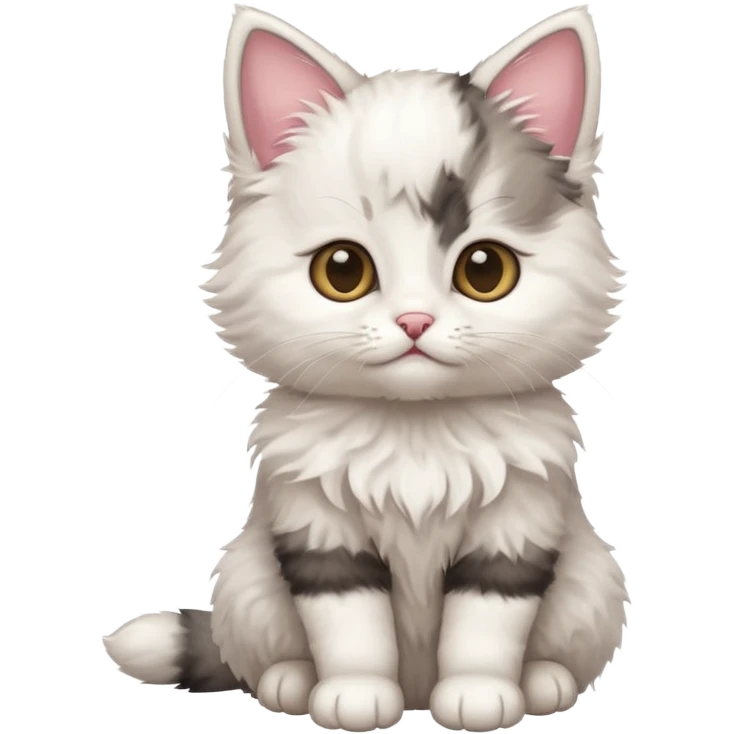 a sitting fluffy kitten  emoji