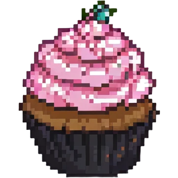 cupcake with pink icing emoji