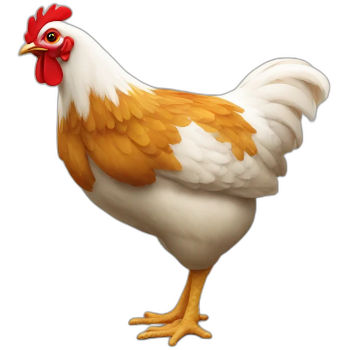 Un poulet qui mange du poulet emoji