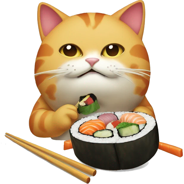 Cat eating sushi emoji