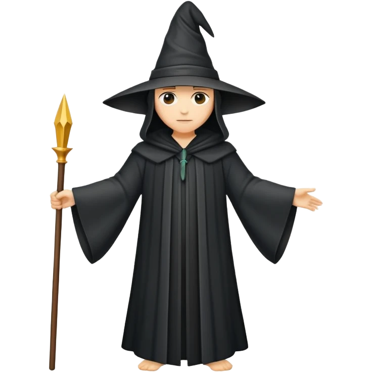black robe with long pointy hat emoji