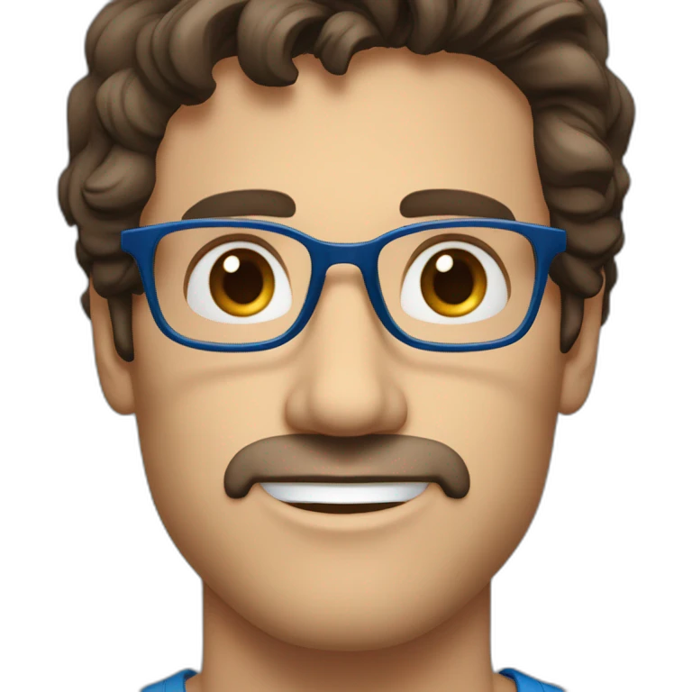Handsome-Caucasian-Dad-dark-brown-wavy-hair-blue-eyes-glasses-straight-nose emoji