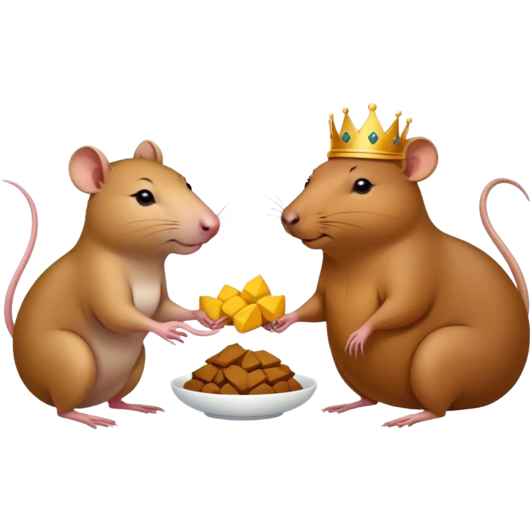 Capybara and Queen rat working together on receptiob emoji