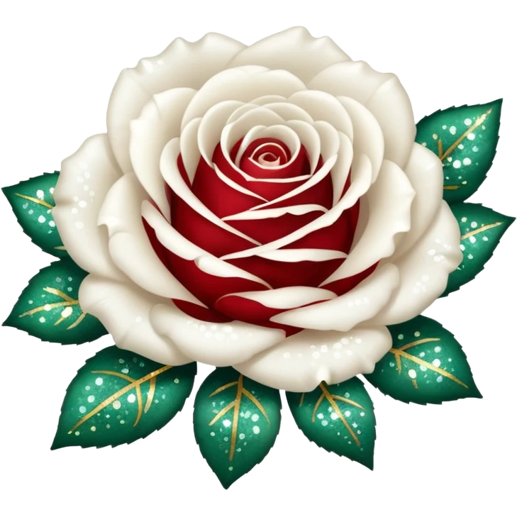 Glitter White Roses emoji