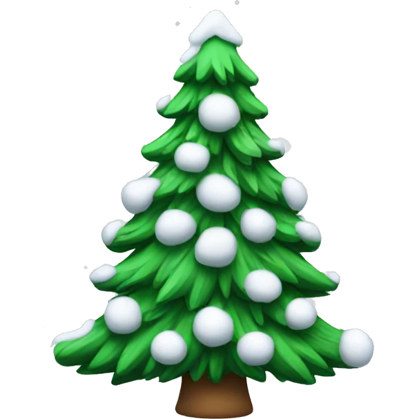 christmas tree with snow emoji