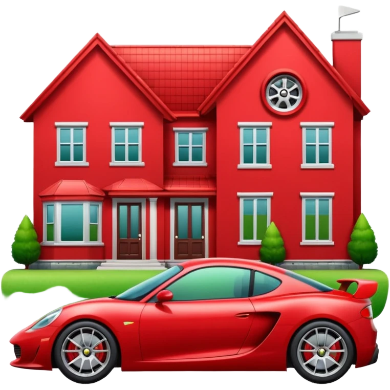 car sport in front of a normal house emoji