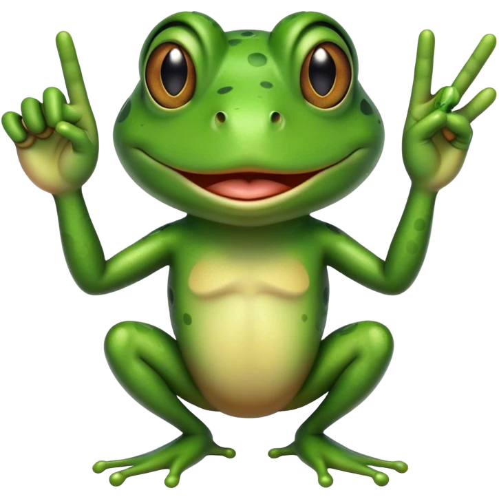 Frog holding middle finger emoji