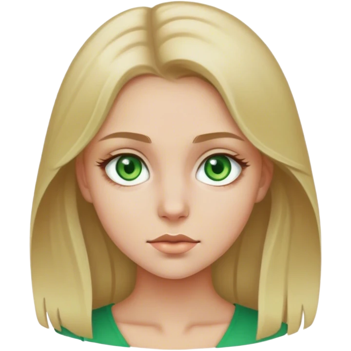 pale dark blonde girl with green eyes emoji