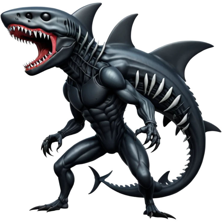  Venom-Shark-Xenomorph-hybrid-fantasy-creature (full body) emoji