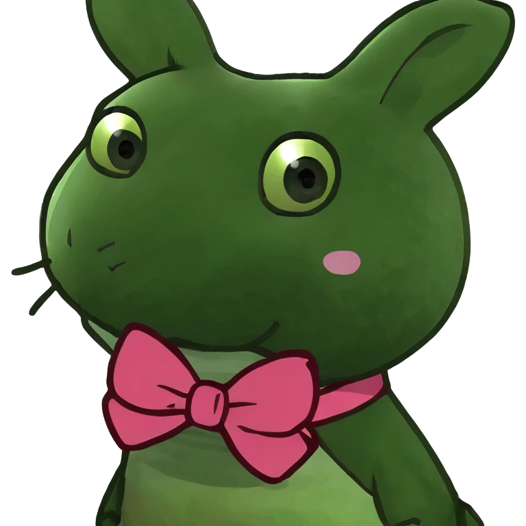 pink cute baby bunny with a long pink bow emoji