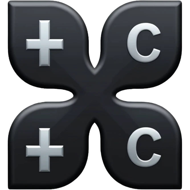 four C in each side of a plus symbol emoji