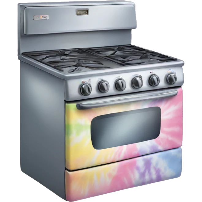 Realistic pastel tie dye stove oven. emoji