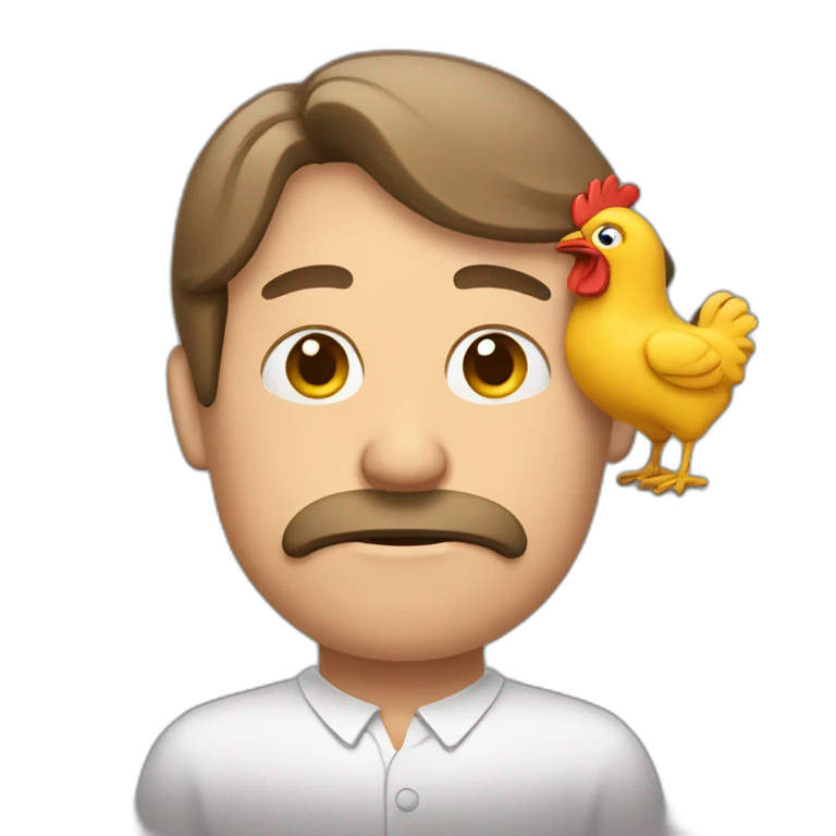 Homme qui pleure sur un poulet emoji