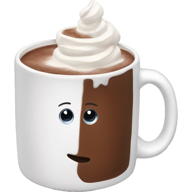 hot chocolate in white mug  emoji
