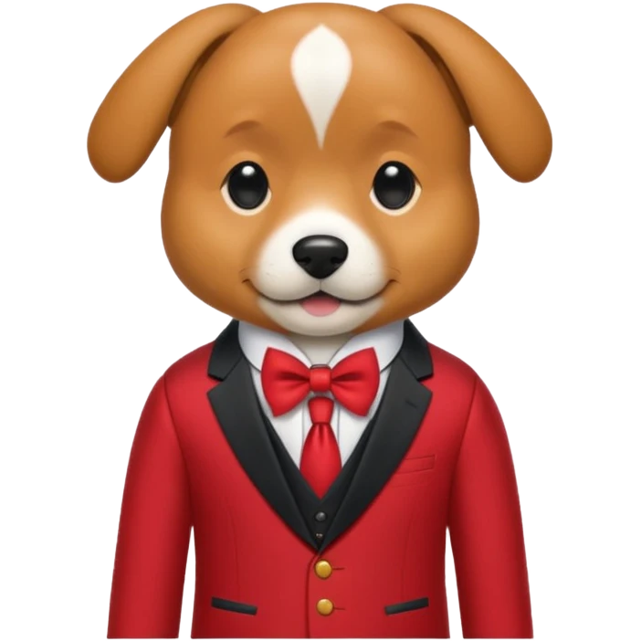 Dog with neckBow in red suit. emoji