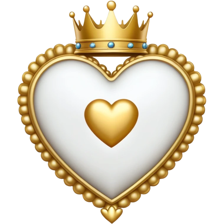 Cuore bianco con sopra una corona emoji