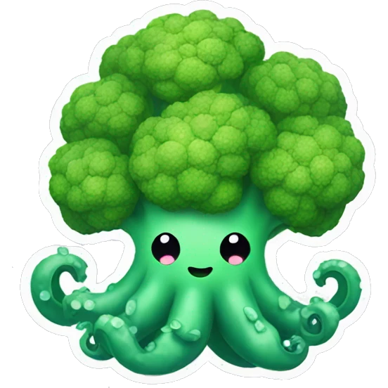 Kawaii broccoli octopus emoji