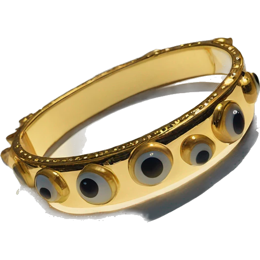 very thin gold bangle ring studded with eyeballs emoji