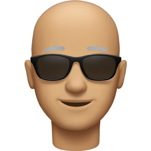 Tan bald man sunglasses emoji