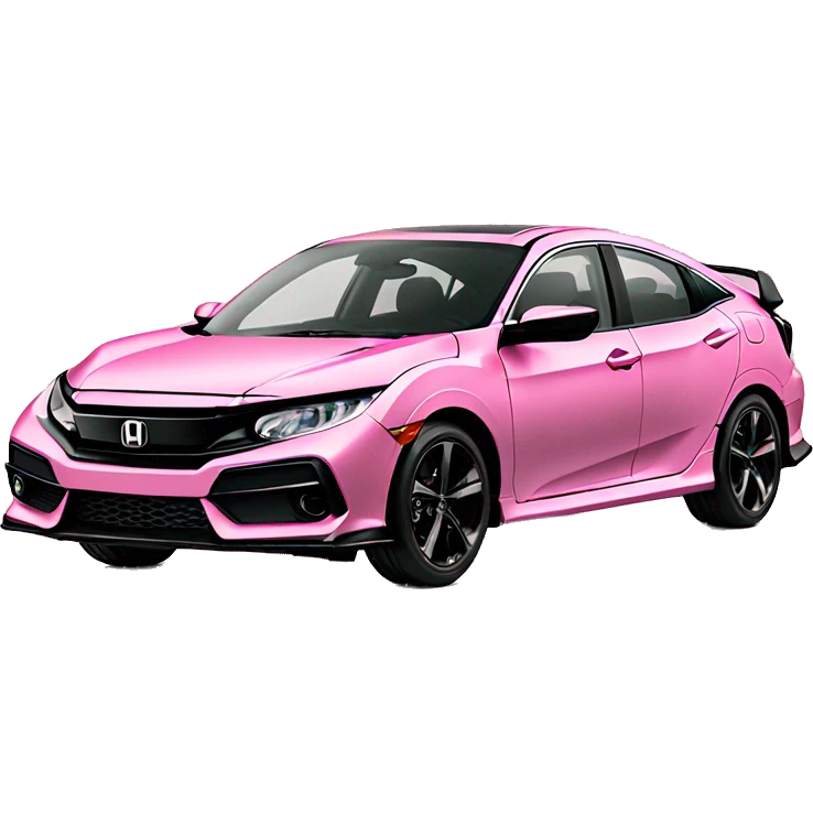 Honda civic 2023 pink with headlights with hearts  emoji