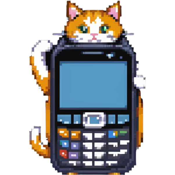 cat with nokia n73 phone emoji