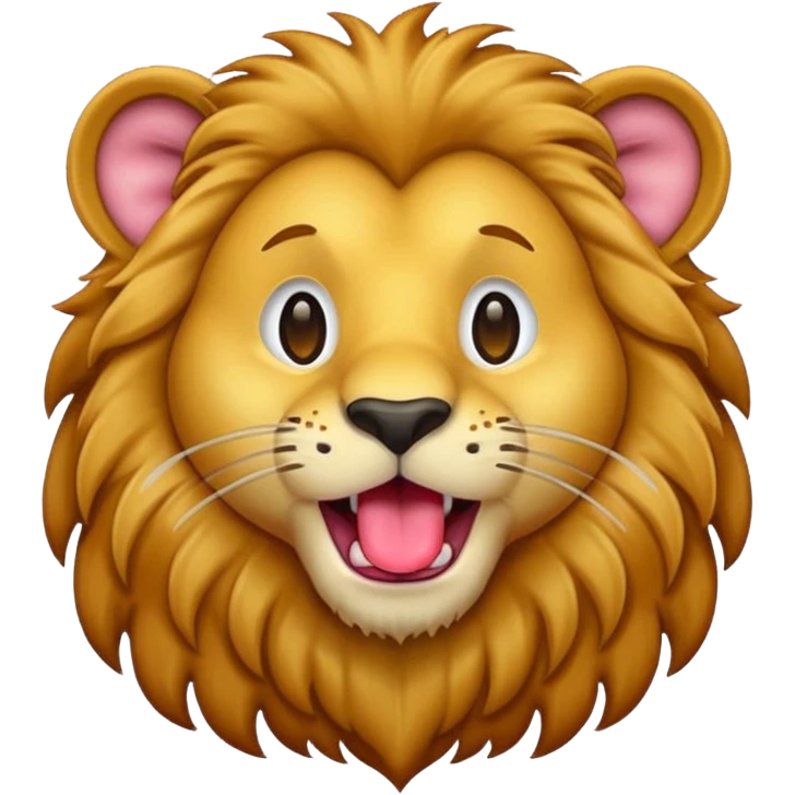 thirsty lion emoji without a body with tongue stuck out emoji