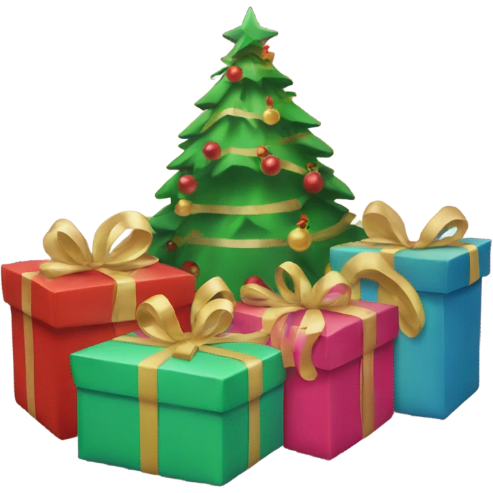 Christmas presents under the Christmas’s tree emoji