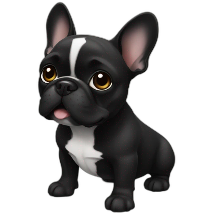 French-bulldog black emoji
