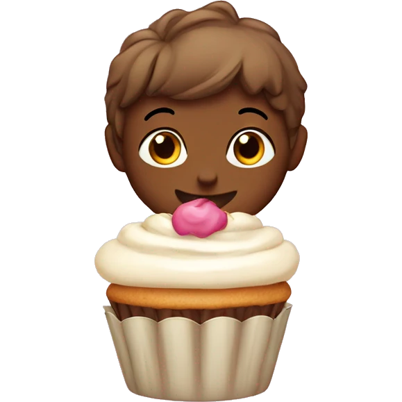 Little botly eating a cupcake emoji
