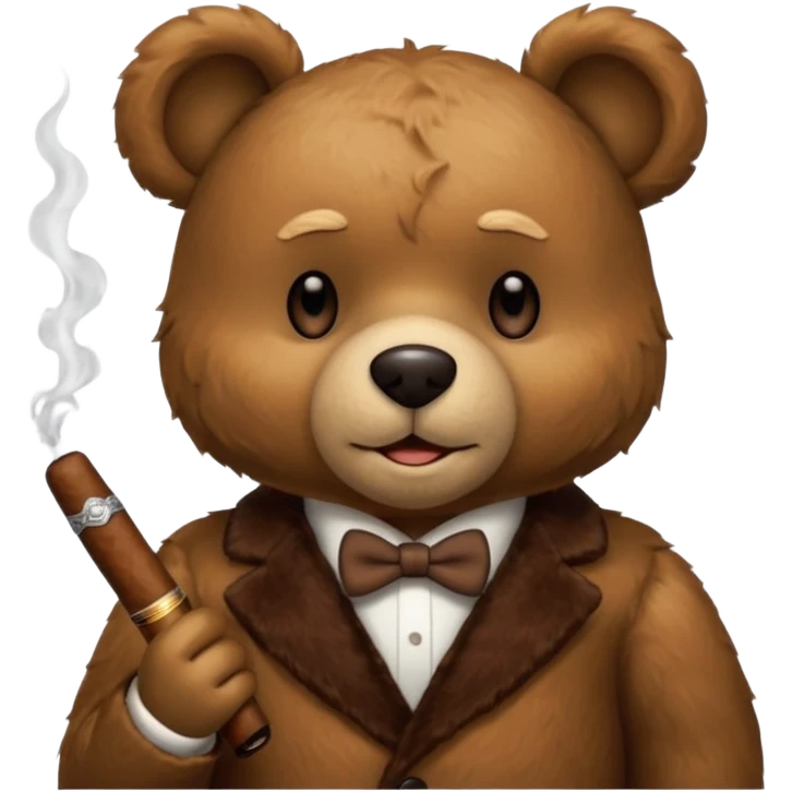 Teddy bear listening to Sinatra smoking cigar  emoji