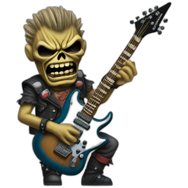 Iron Maiden Eddie with guitar emoji