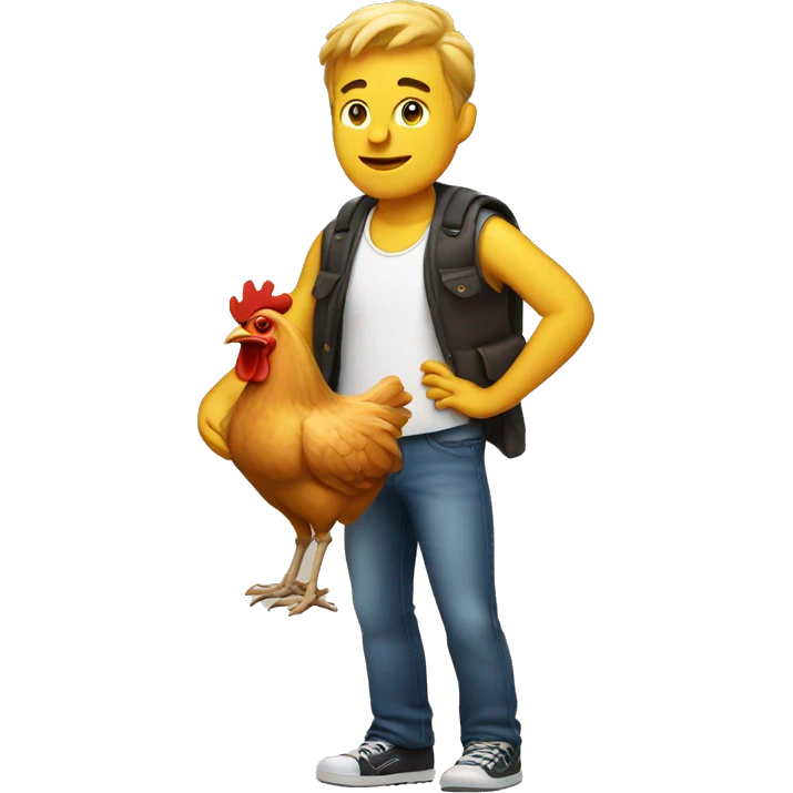 Guy with Chicken emoji