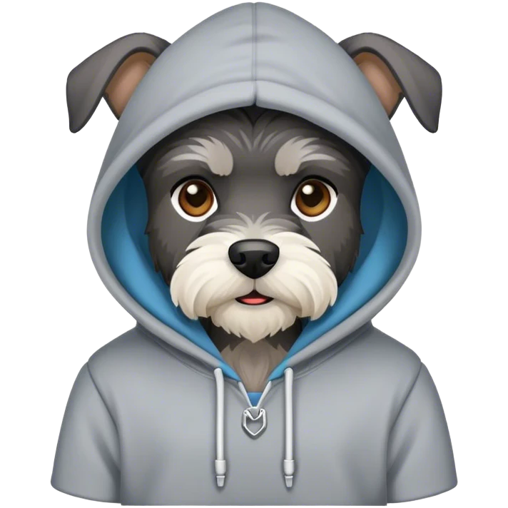 schnauzer wearing hoodie emoji