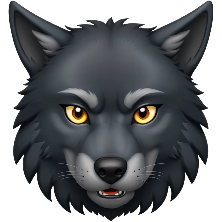Muscular black wolf emoji