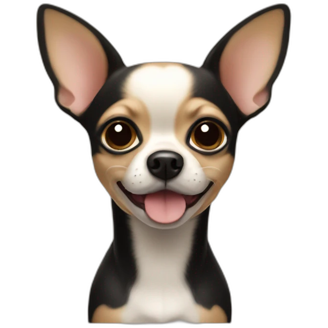 Chihuahua noir et beige gourmand emoji