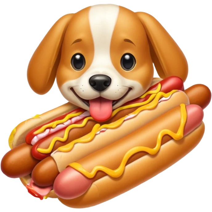 dog eating hotsog emoji
