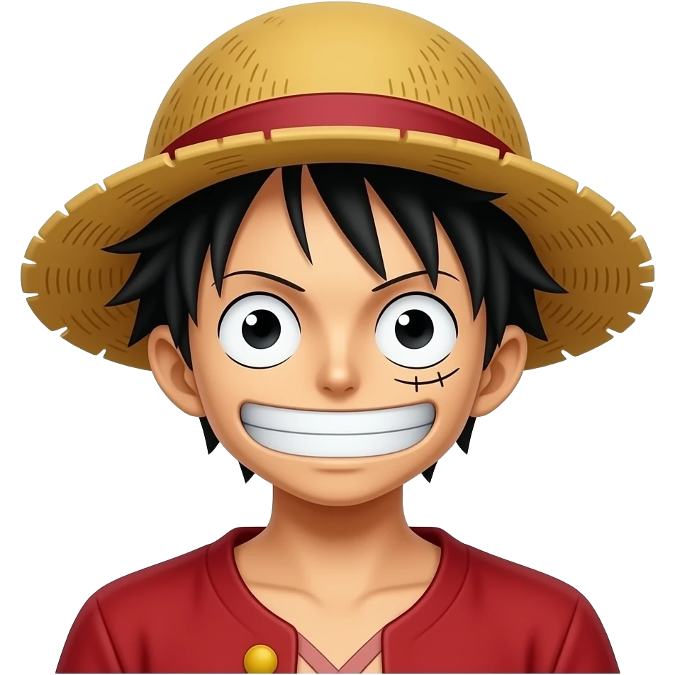 Luffy with the mouth closed emoji