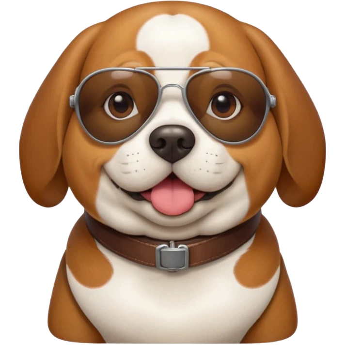 Fat beagle with aviator sunglasses on emoji