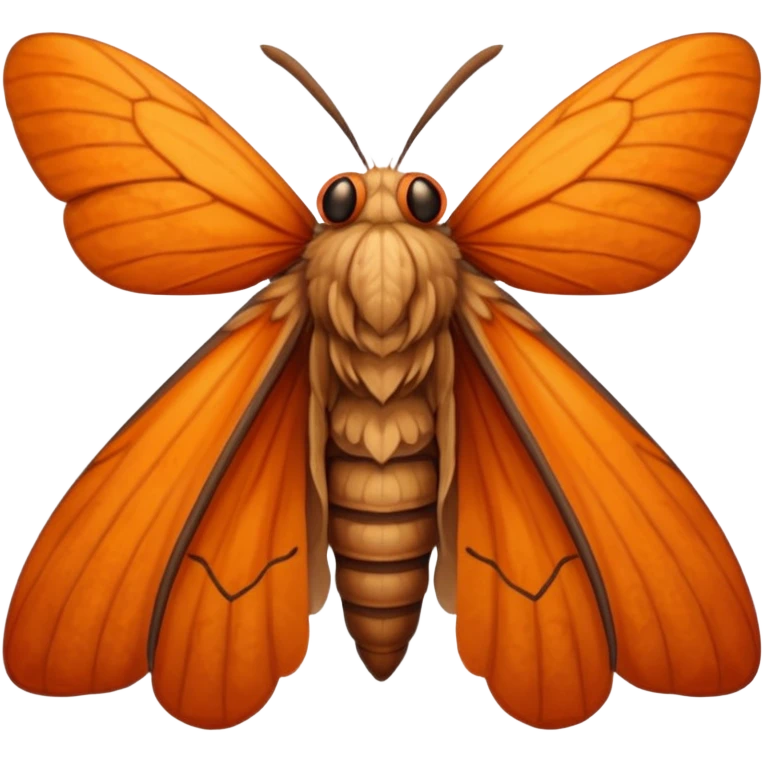 a moth head (just the Head) with orange antennas, slightly brown head emoji