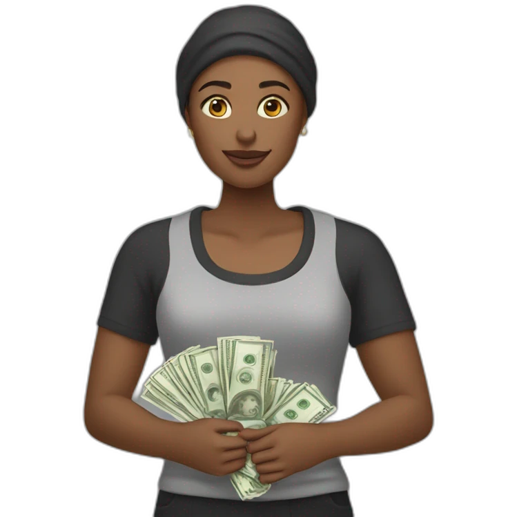 iman gadzhi holding money emoji
